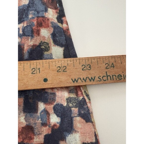 John Mark Linen Tunic Top Size S Blue Brown Bell Sleeve Oversize Lagenlook Fall - Picture 12 of 16